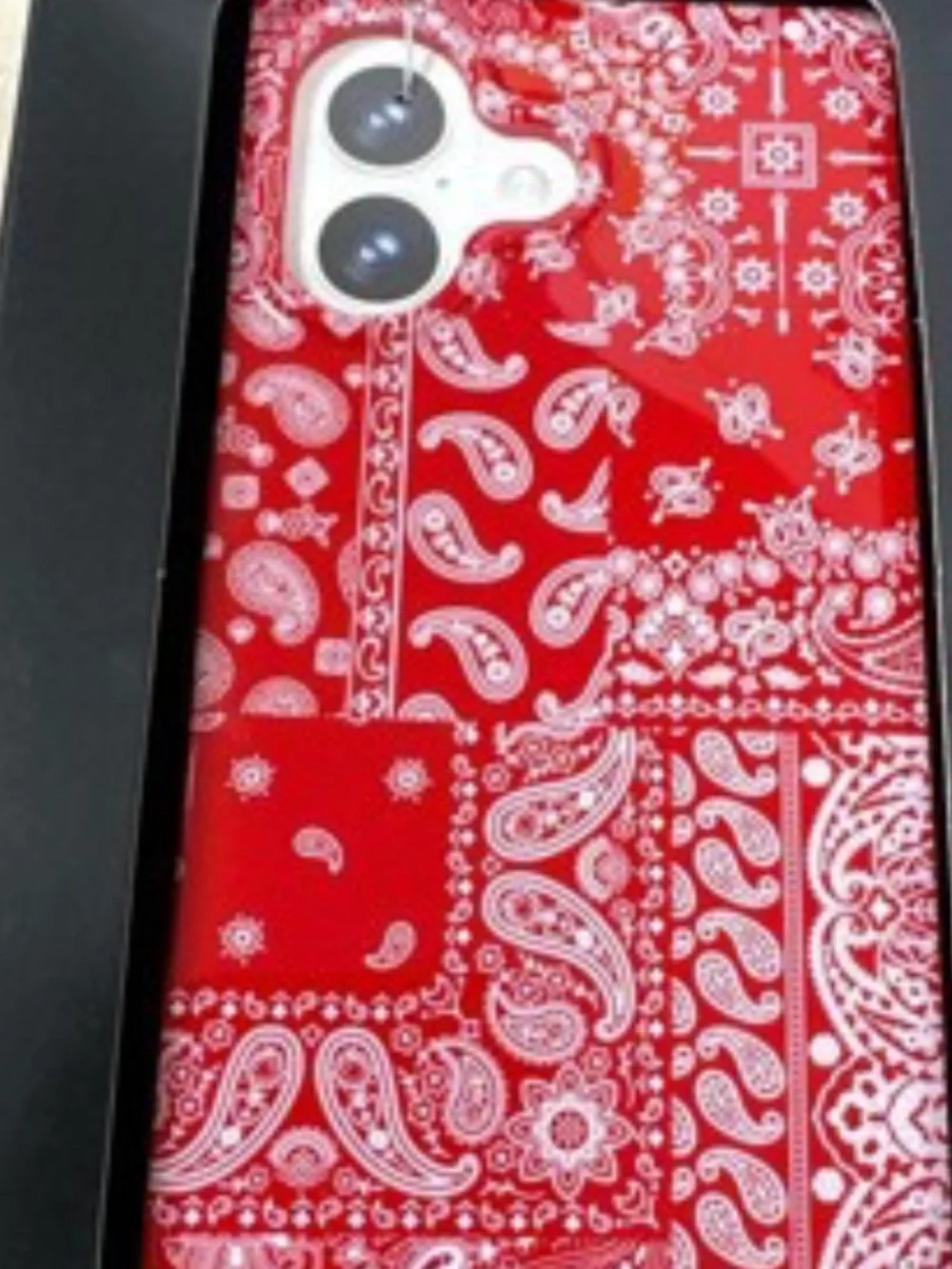 Red Paisley Bandana Pattern IPhone 17 Phone Case -